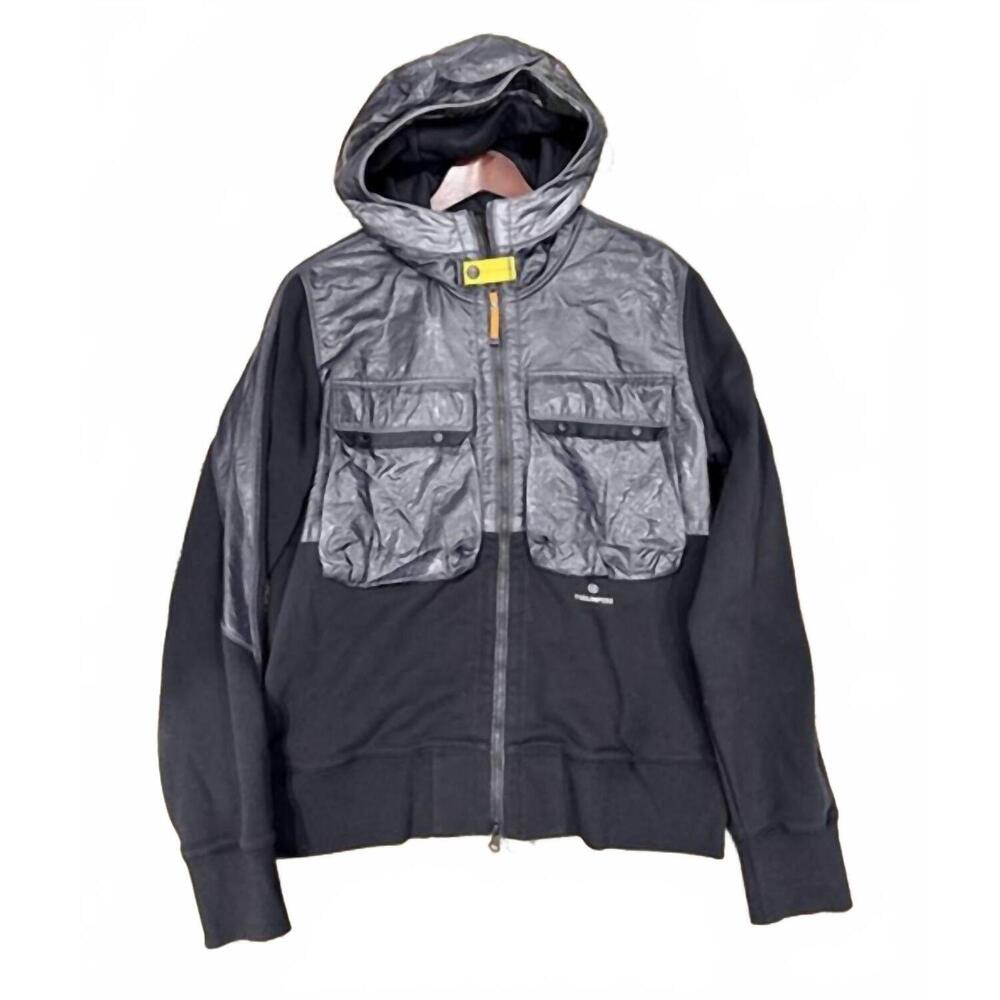 NEW PARAJUMPERS men's tyrell hybrid jacket in black